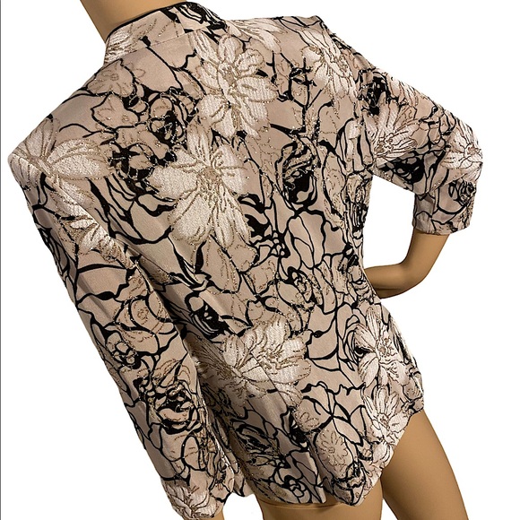 ๐ ALEX EVENINGS  | GLITTERY FLORAL FORMAL TOP - Picture 7 of 17